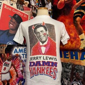 Vintage 90s Jerry Lewis Damn‎ Yankees Broadway Musical Comedy Tee Sz Medium